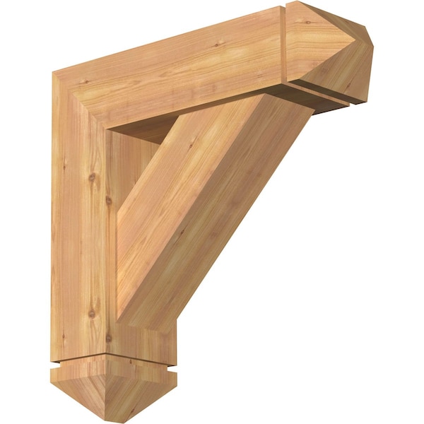 Ekena Millwork Traditional Arts and Crafts Smooth Bracket w/ Offset Brace, Western Red Cedar, 7 1/2"W x 26"D x 26"H BKT0806X26X26TRA03SWR - main